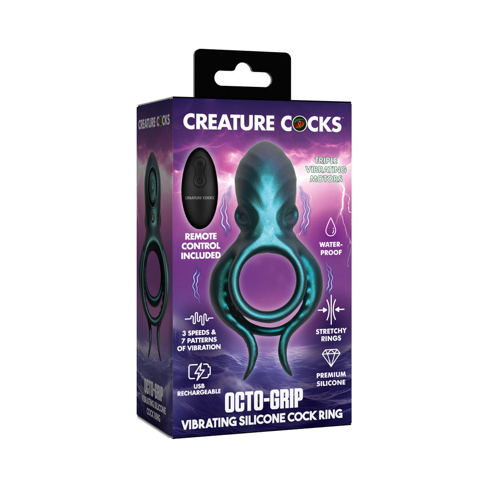 Octo-Grip Vibrating Silicone Cock Ring