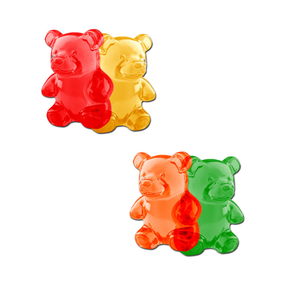 Pastease Gummy Bear Breast Pasties Red/Yellow & Orange/Green