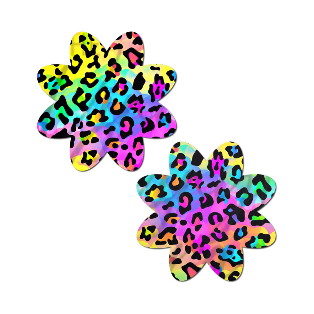 Pastease Rainbow Cheetah Leopard Print Petal Breast Pasties
