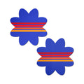 Pastease Vibrant Retro Stripes on Blue Petal Breast Pasties