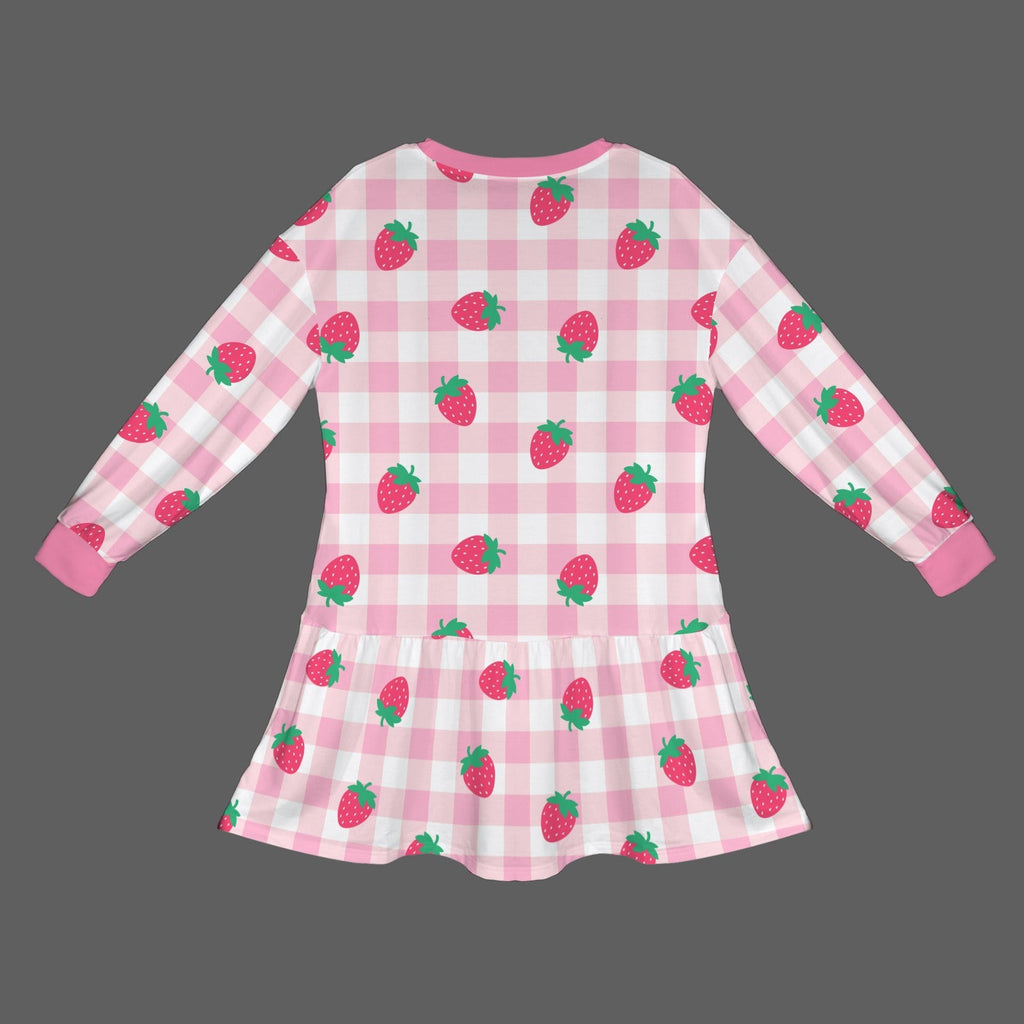 Sweet Strawberry Plaid Play Dress