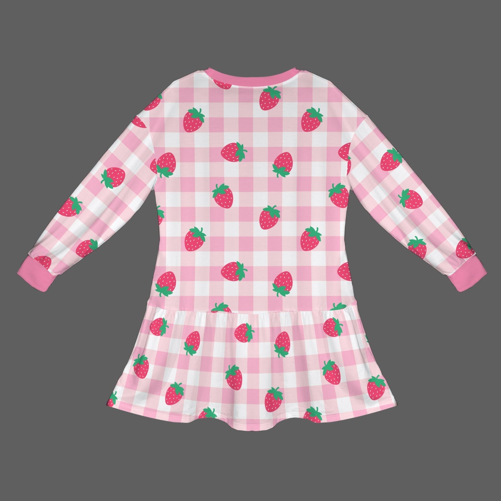 Sweet Strawberry Plaid Play Dress