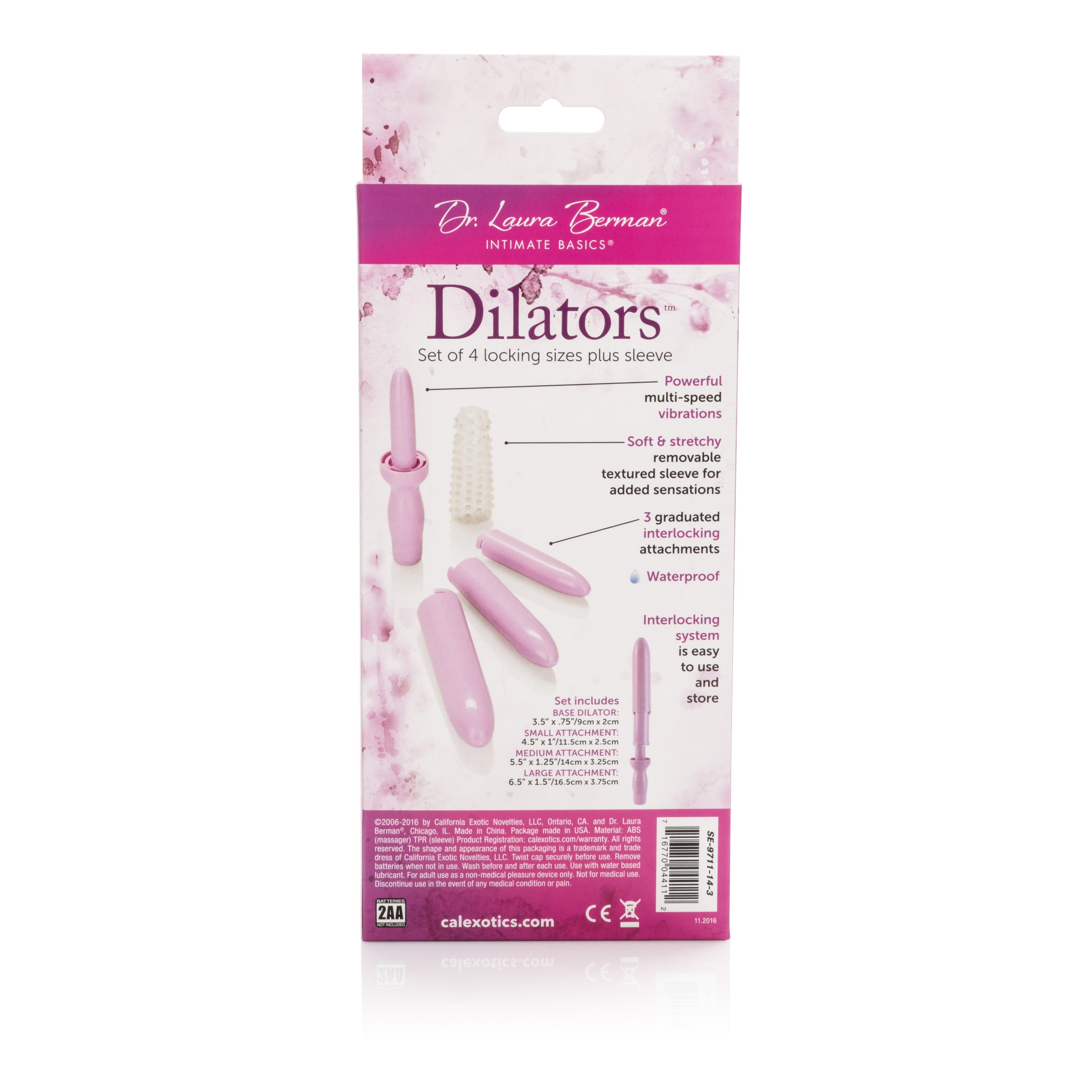 Dr. Laura Bernam Dilator Set of 4 Locking Sizes with Sleeve - Purple