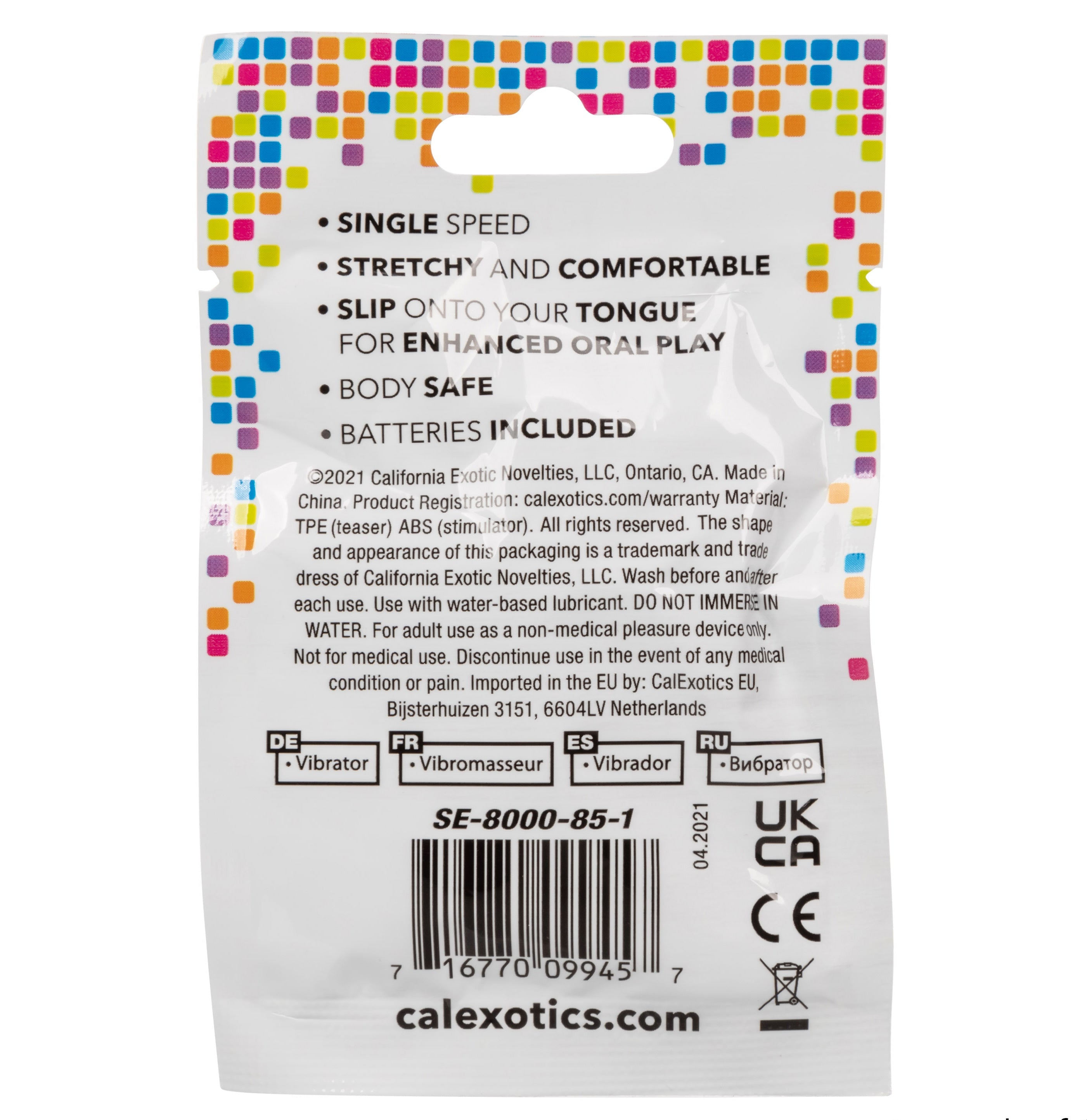 Foil Pack Vibrating Tongue Stimulator - Clear