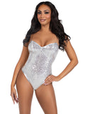 Sequin Bodysuit - Silver (Medium)
