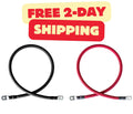 2/0 Gauge (AWG) Black and Red Pure Copper Battery Cable Wire with Lug Connector Ring Terminals
