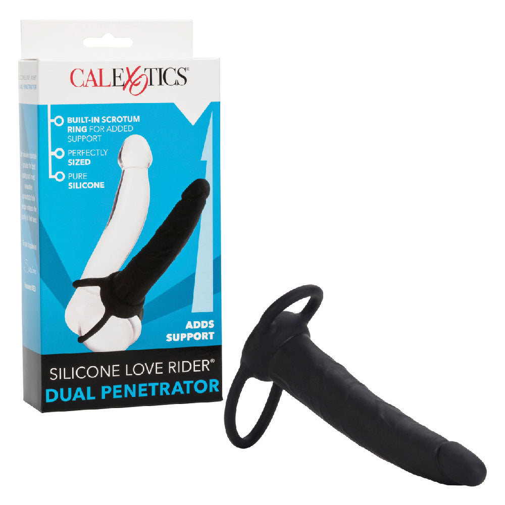 Silicone Love Rider Dual Stimulator - Black