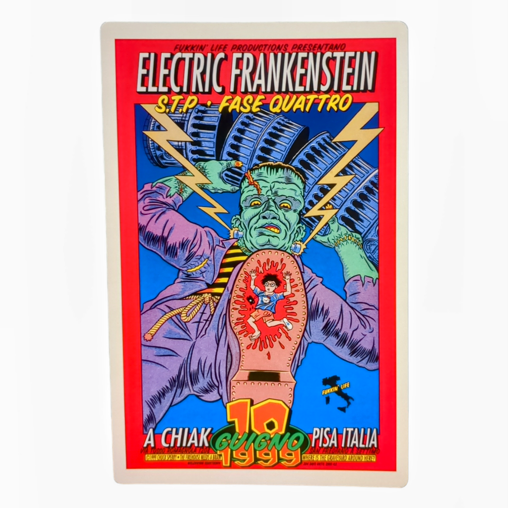 Chuck Sperry Electric Frankenstein, Pisa 1999 Art Card