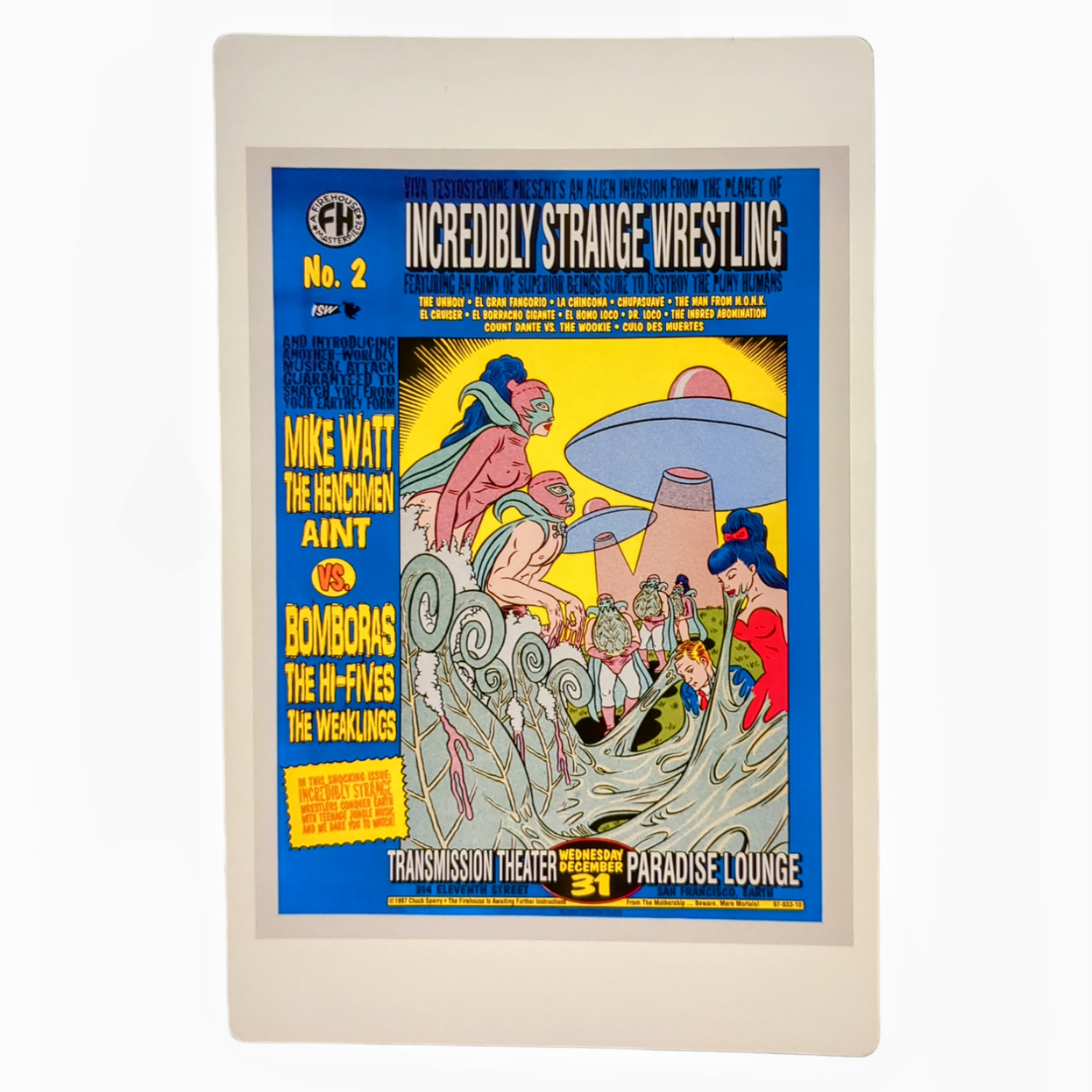 Chuck Sperry Incredibly Strange Wrestling "Comic Book #2" 1997 Art Card