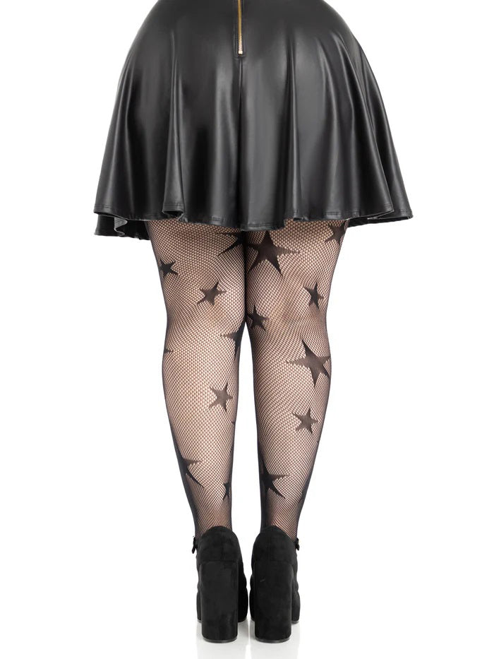 Star Net Tights - Black (1x 2x)