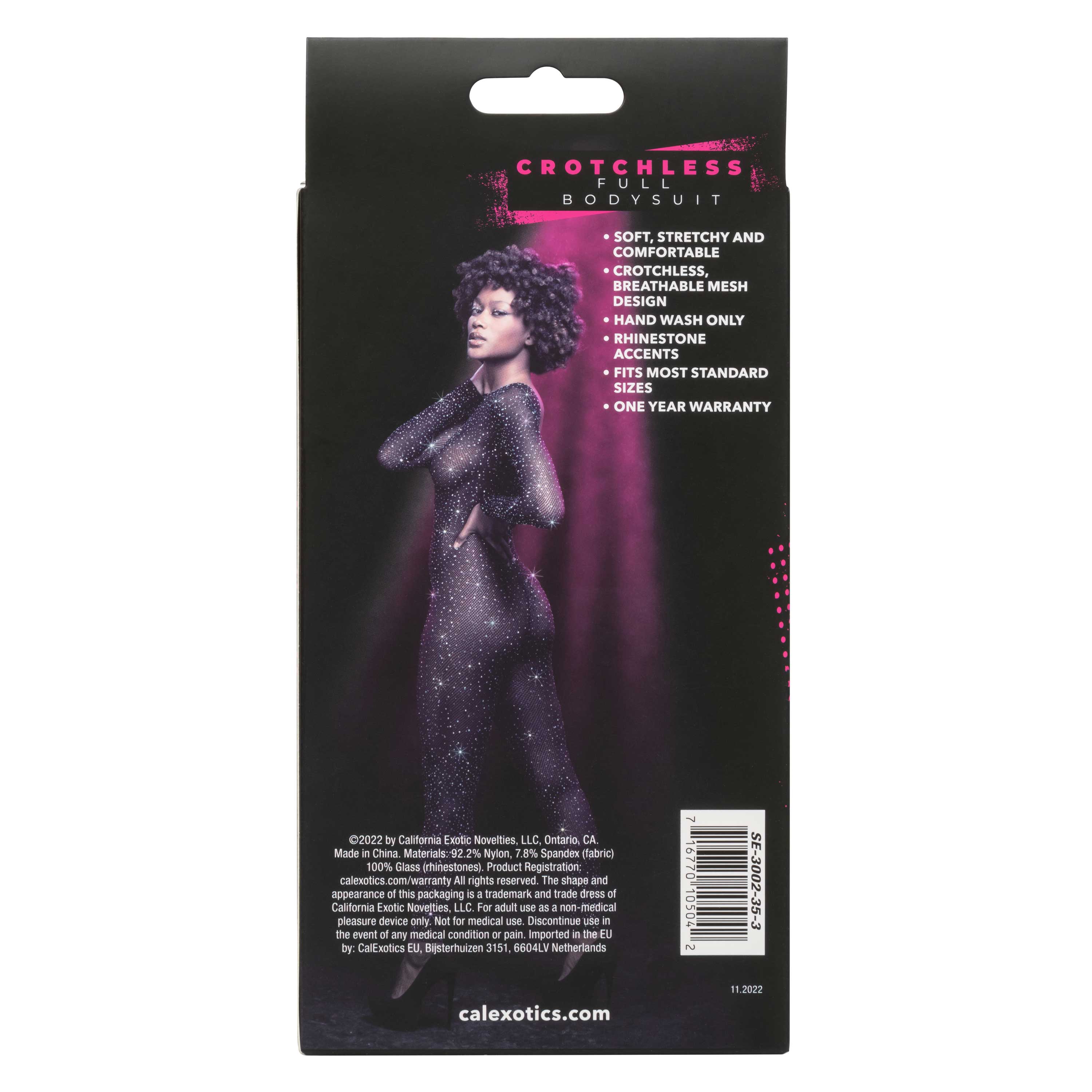 Radiance Open Crotch Full Body Suit - One Size - Black