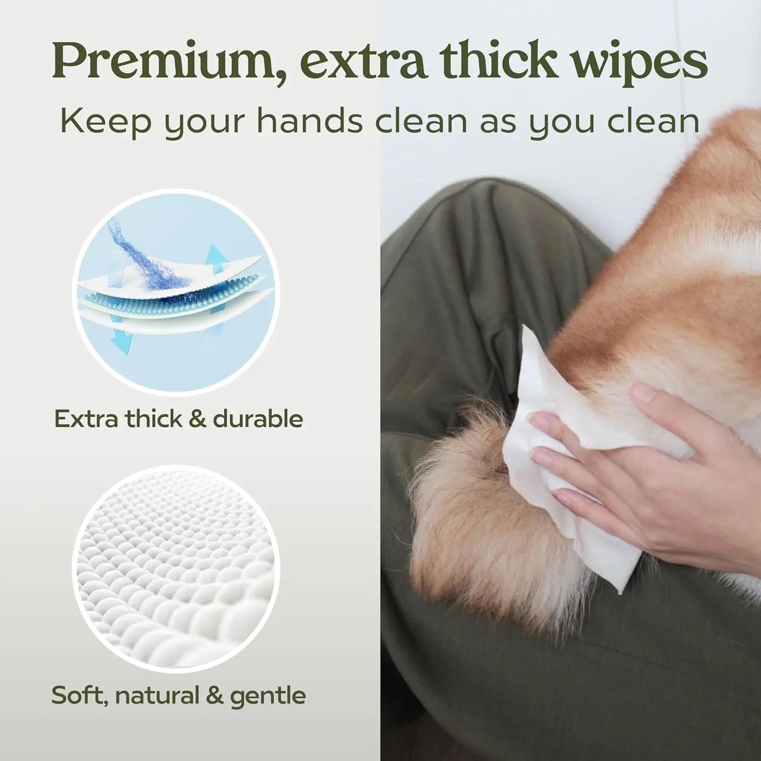 Dog Wipes Hypoallergenic Tear Stain Deodorizing Cat Pet 100 Count
