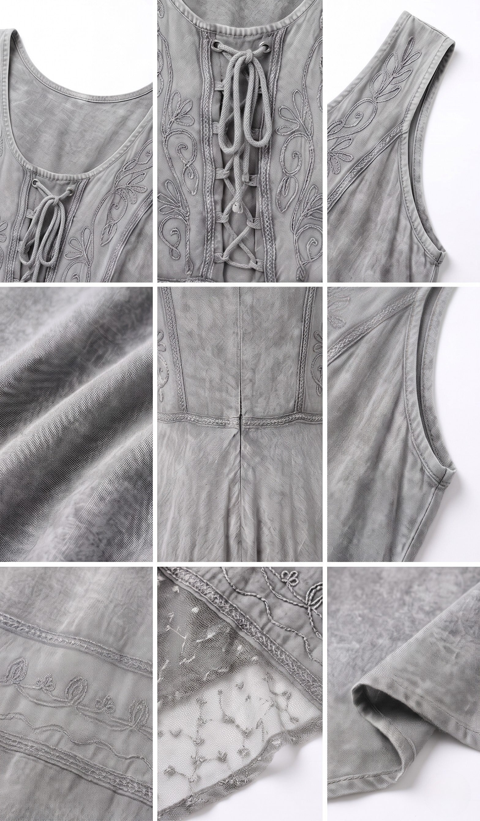 Sakkas Kevina Stonewashed Rayon Embroidered Dress