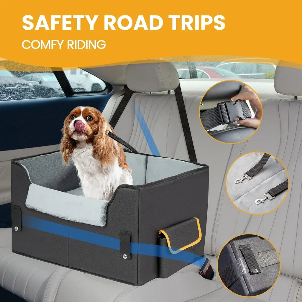 Elevated Dog Car Seat Booster for Safe & Comfortable Travel