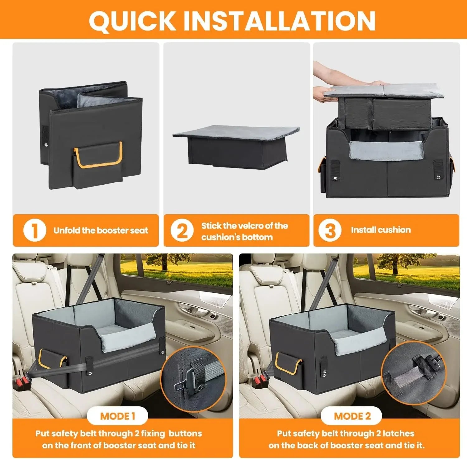 Elevated Dog Car Seat Booster for Safe & Comfortable Travel
