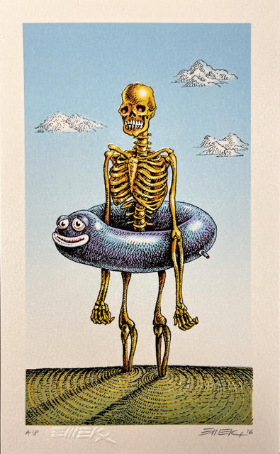 Emek “Innertube Waiting for the Flood” Mini Print