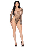 High-Cut Industrial Net Bodysuit - Black (OS)