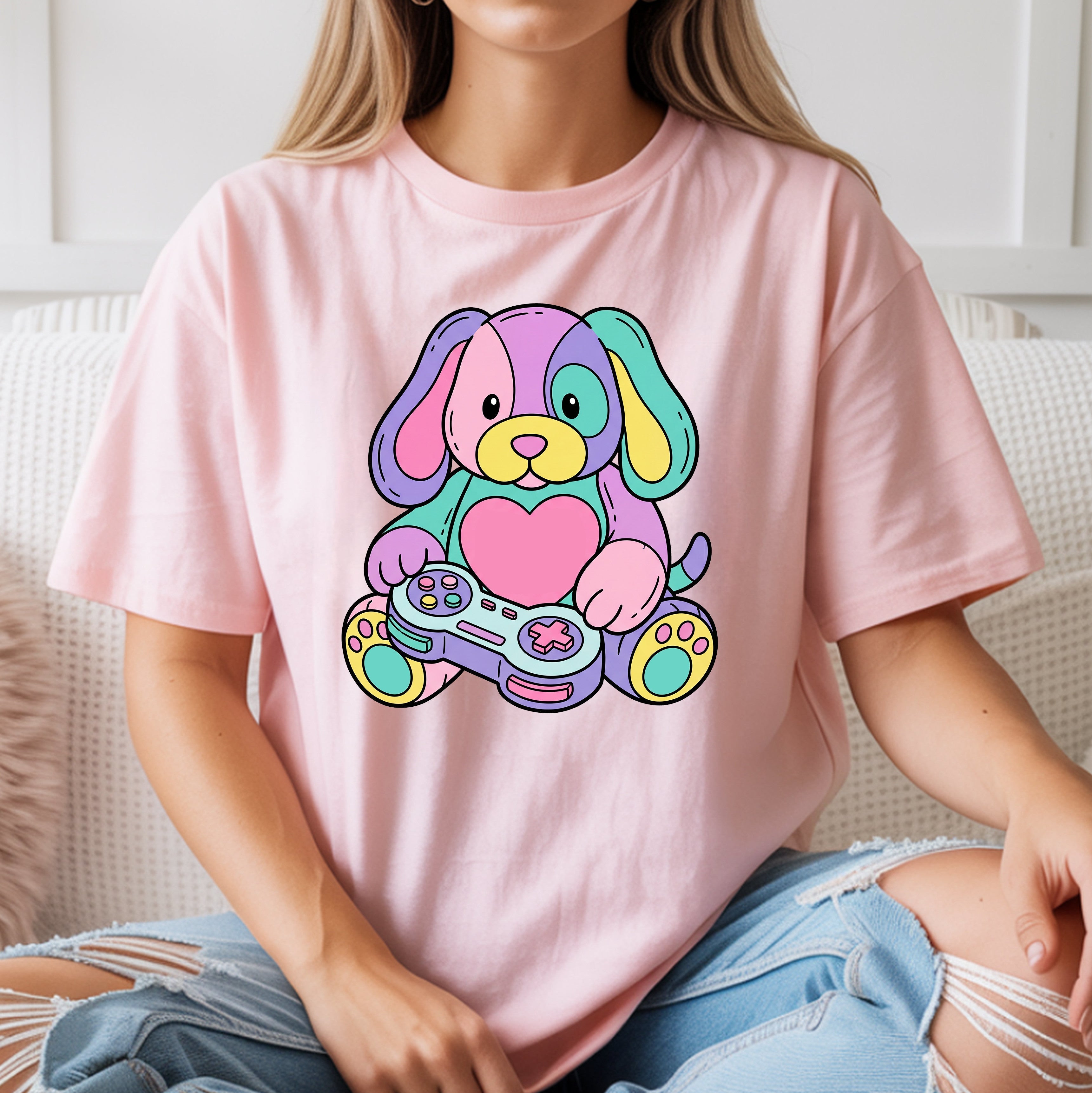 Gamer Pup Plushie Unisex Play Tee (Colors)
