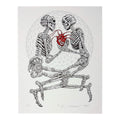 Emek "Embrace" (Gray) Fine Art Letter Press Print