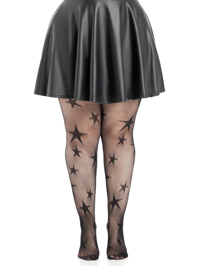 Star Net Tights - Black (1x 2x)