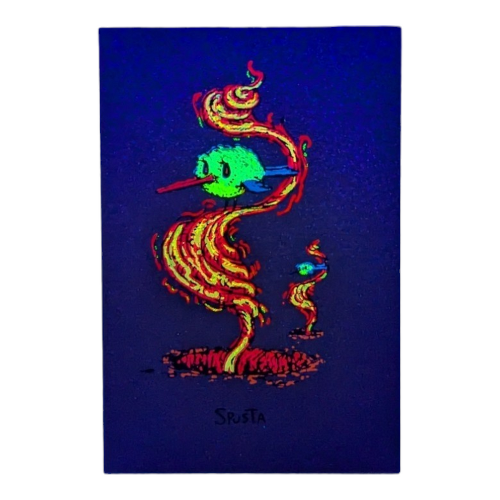 Marq Spusta Two Birds (Olive Shimmer) Micro Print