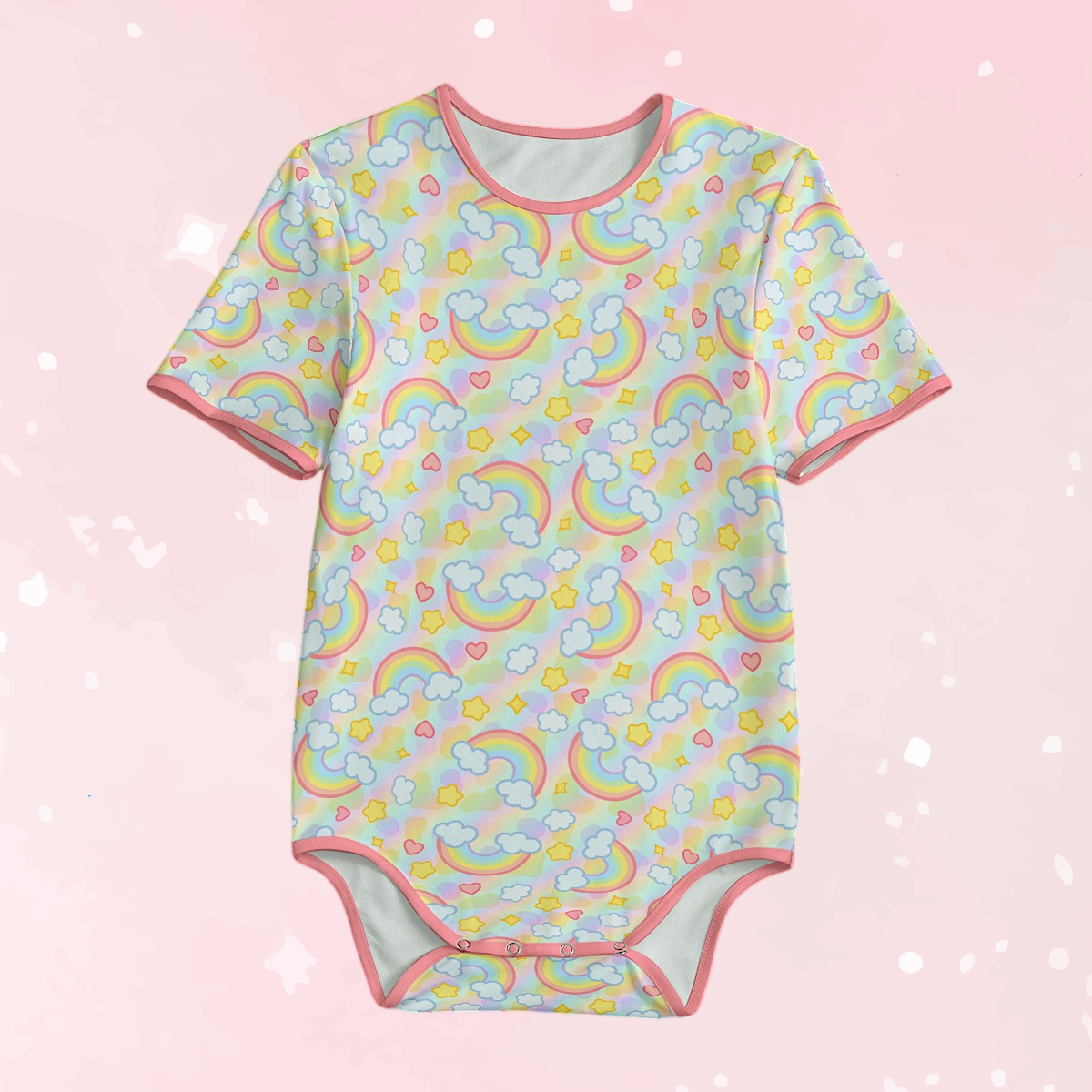 Pastel Rainbow Short Sleeve CuddleSuit
