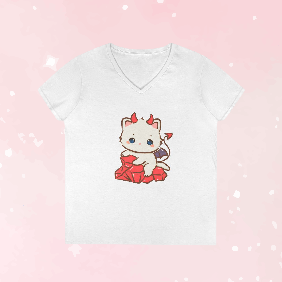 Lil Devil Cat V-Neck Play Tee