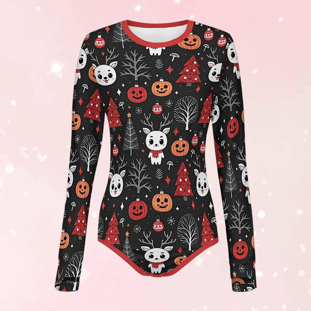 Gothic Christmas Long Sleeve CuddleSuit