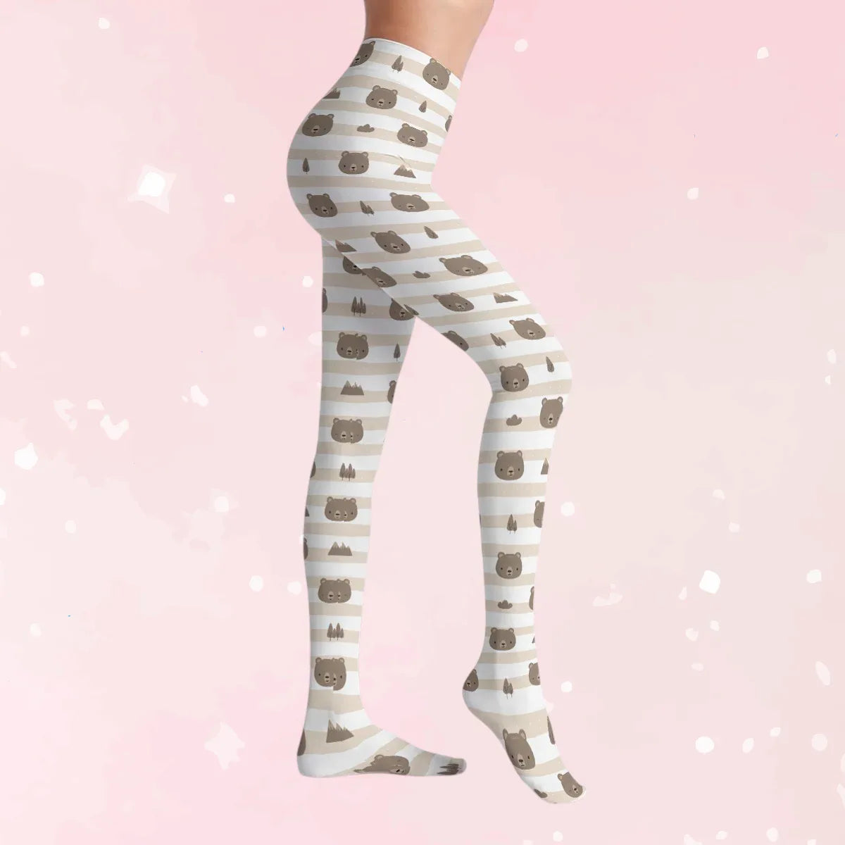 Cozy Woodland Bear Stretch Tights