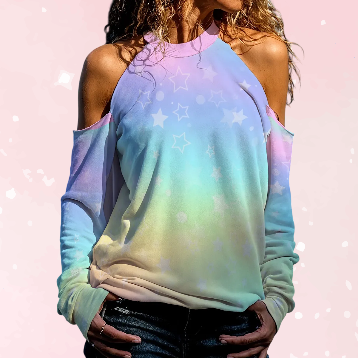 Pastel Dreamlight Peekaboo Sweater