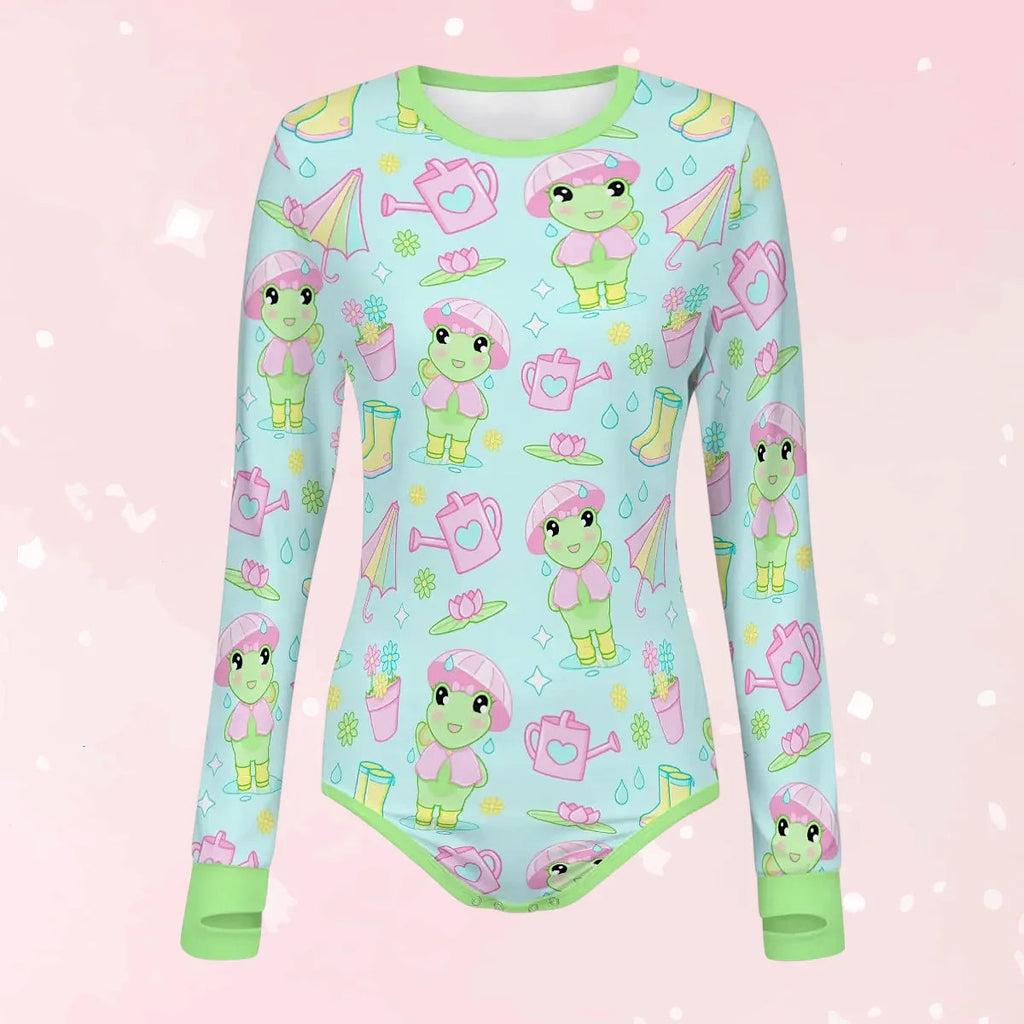 Rainy Day Froggie Long Sleeve CuddleSuit