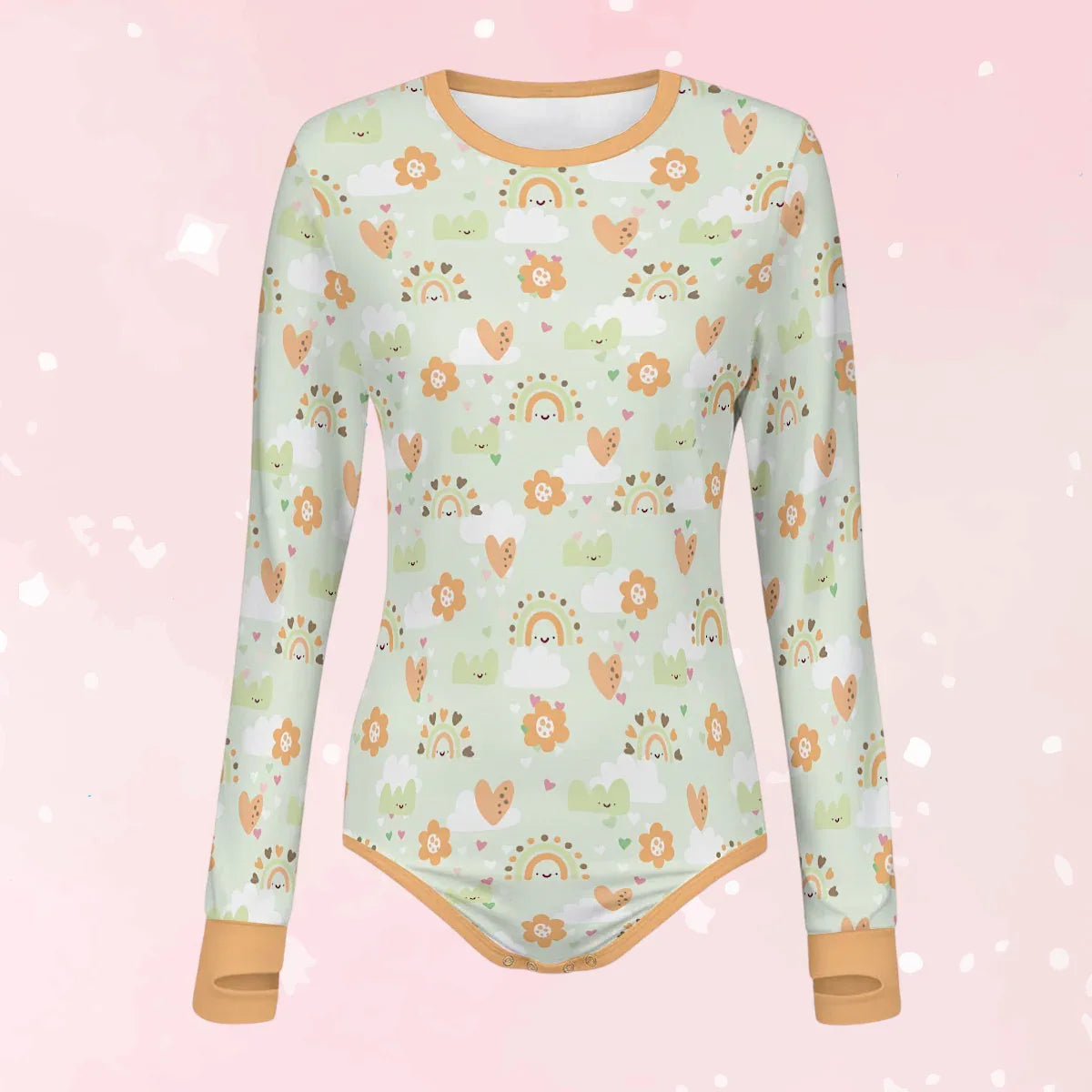 Mint Meadow Long Sleeve CuddleSuit
