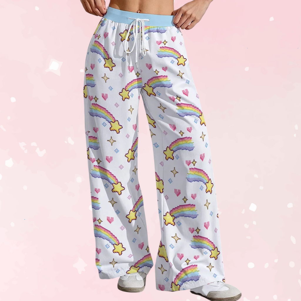 Pixel Rainbow Star Lounge Pants
