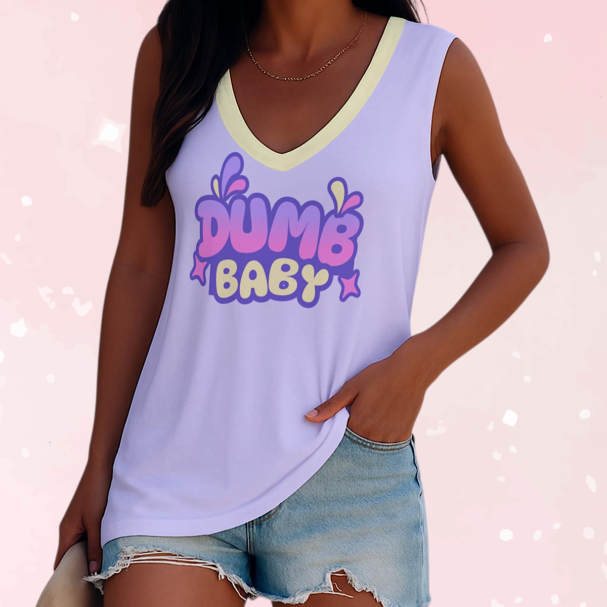 Dumb Baby V-Neck Tank Top