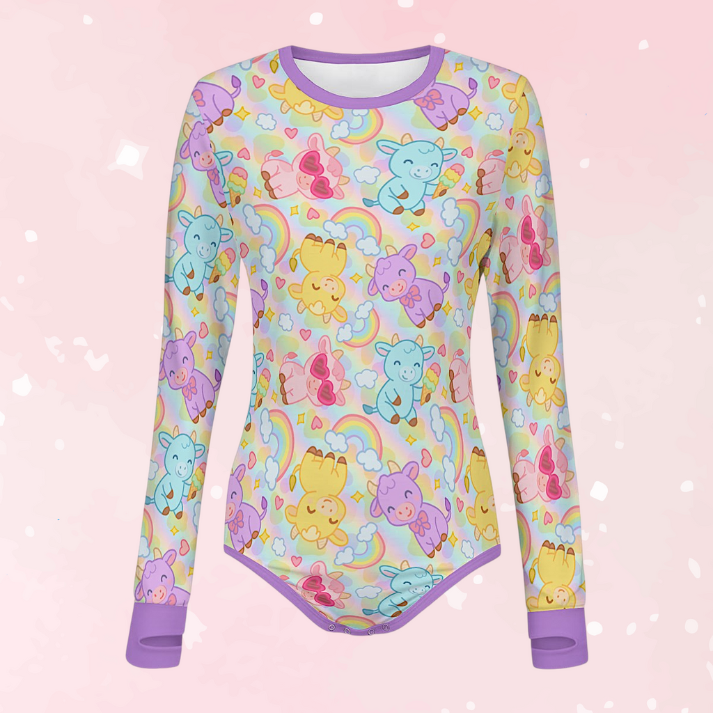 Rainbow Moobaby Long Sleeve CuddleSuit