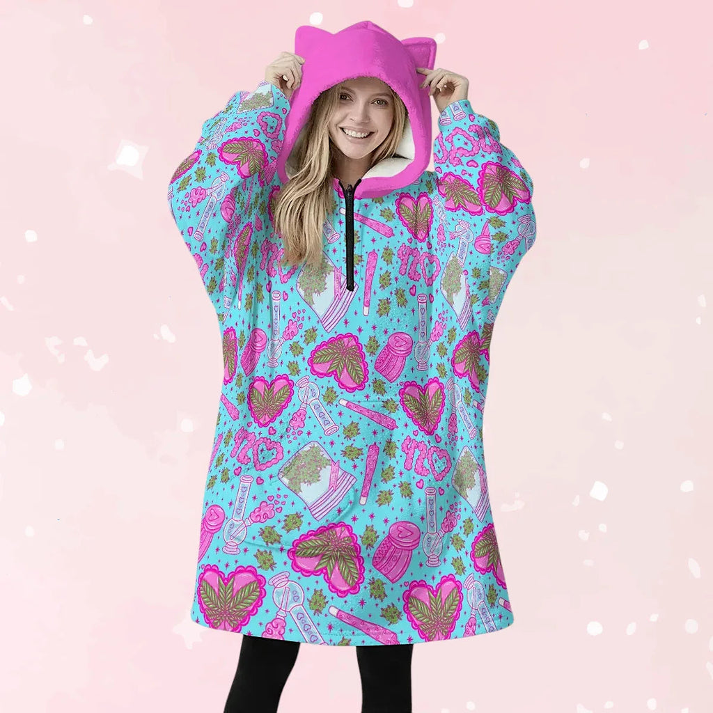 Blazed N’ Cozy Ear Hoodie Blanket