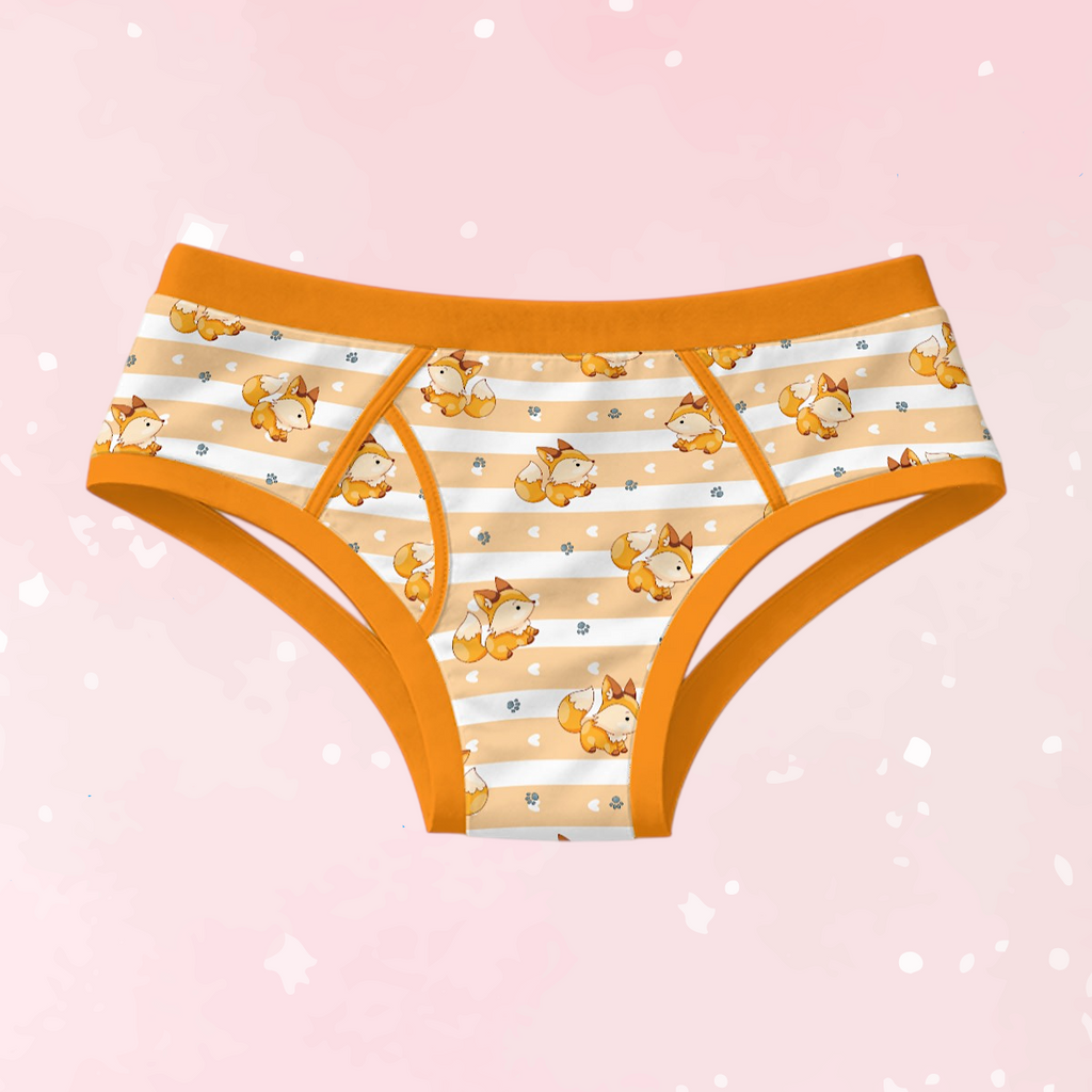 Orange Fox Stripe Men's Cotton Undies