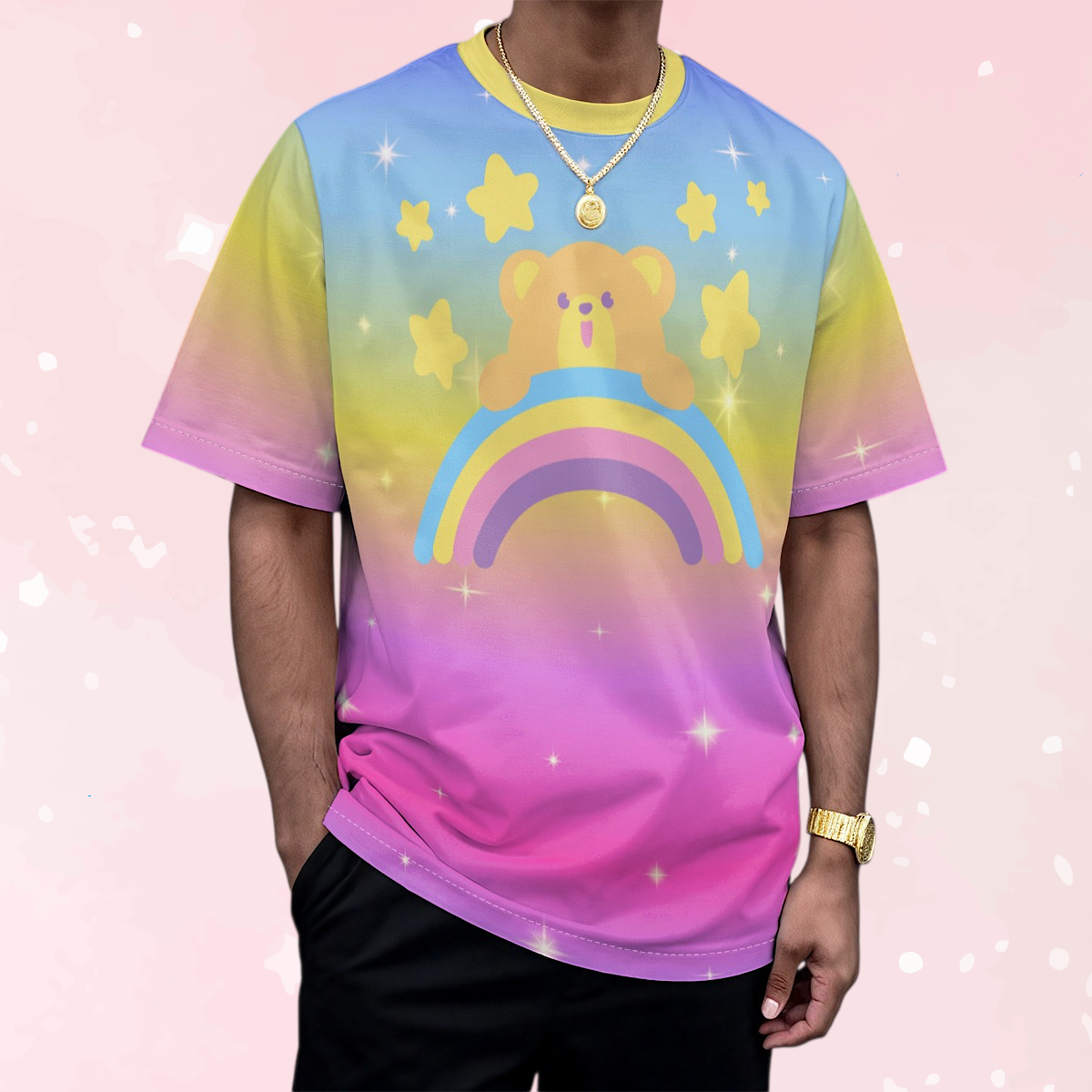 Rainbow Snuggle Bear Play Tee