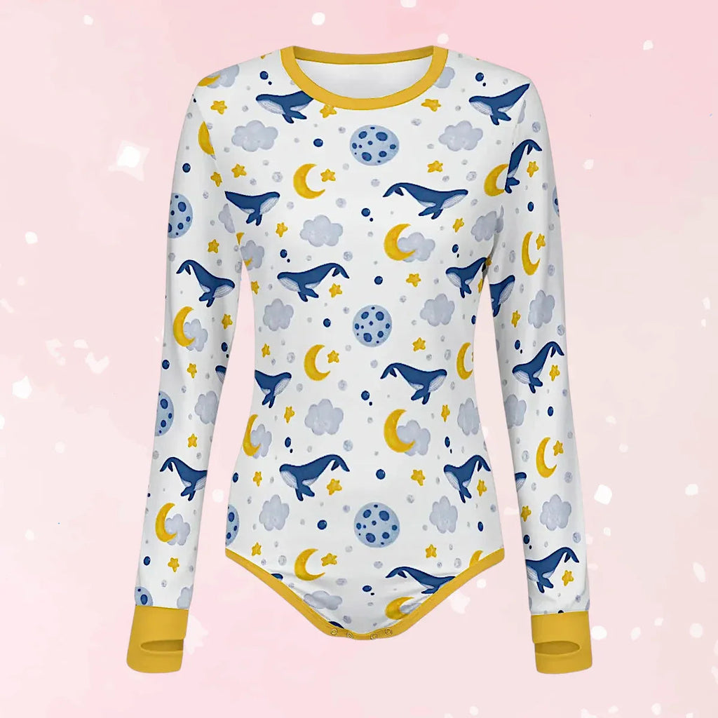 Sleepy Whale Dreams Long Sleeve CuddleSuit