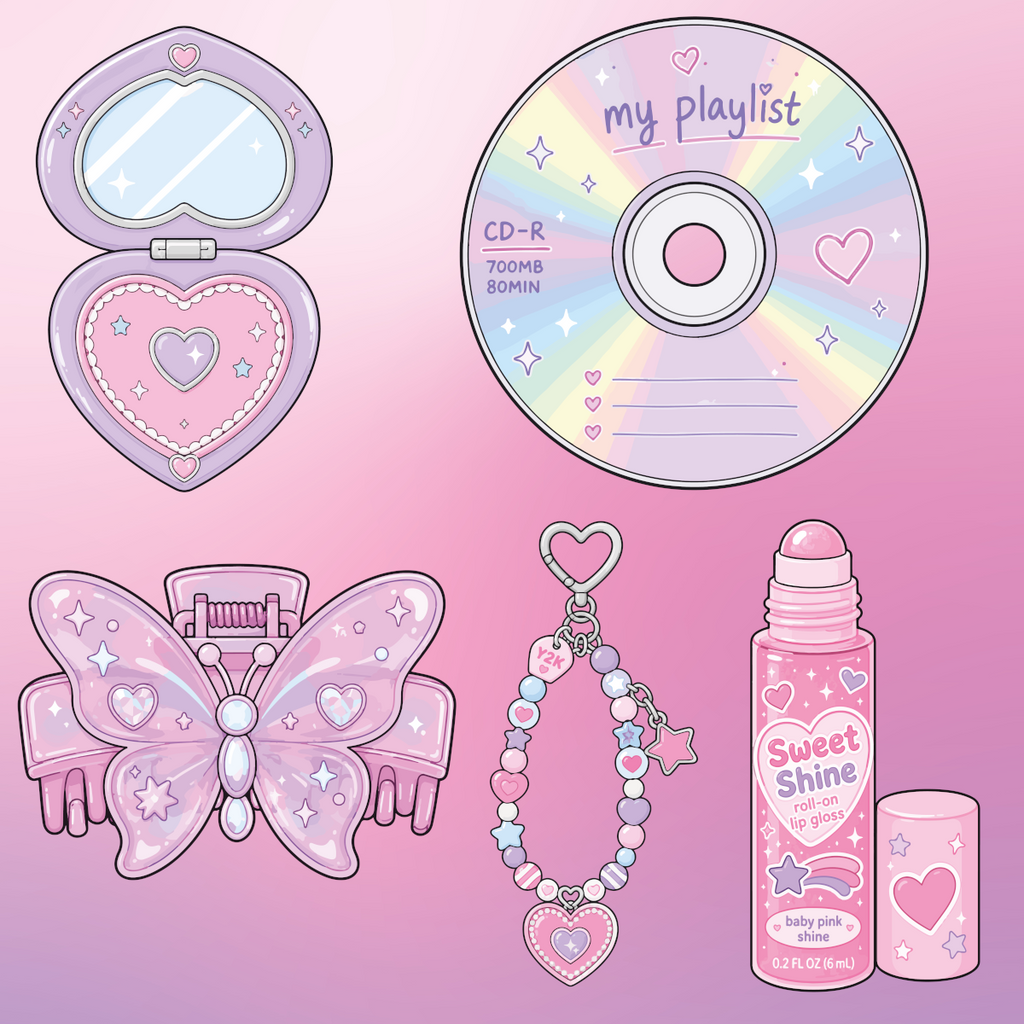 Cyber Cutie Mini Sticker Pack (3.4inch - Individual Stickers)