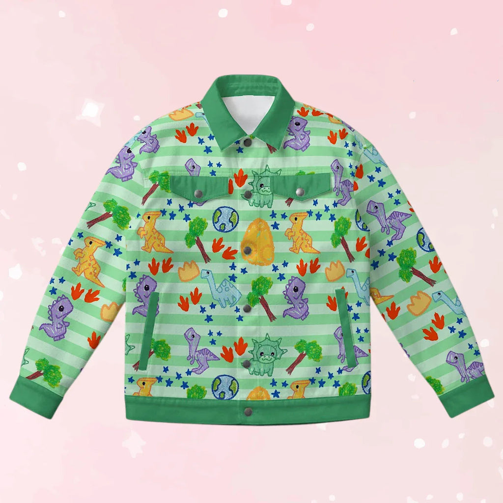 Dino Doodles Unisex Collared Jacket