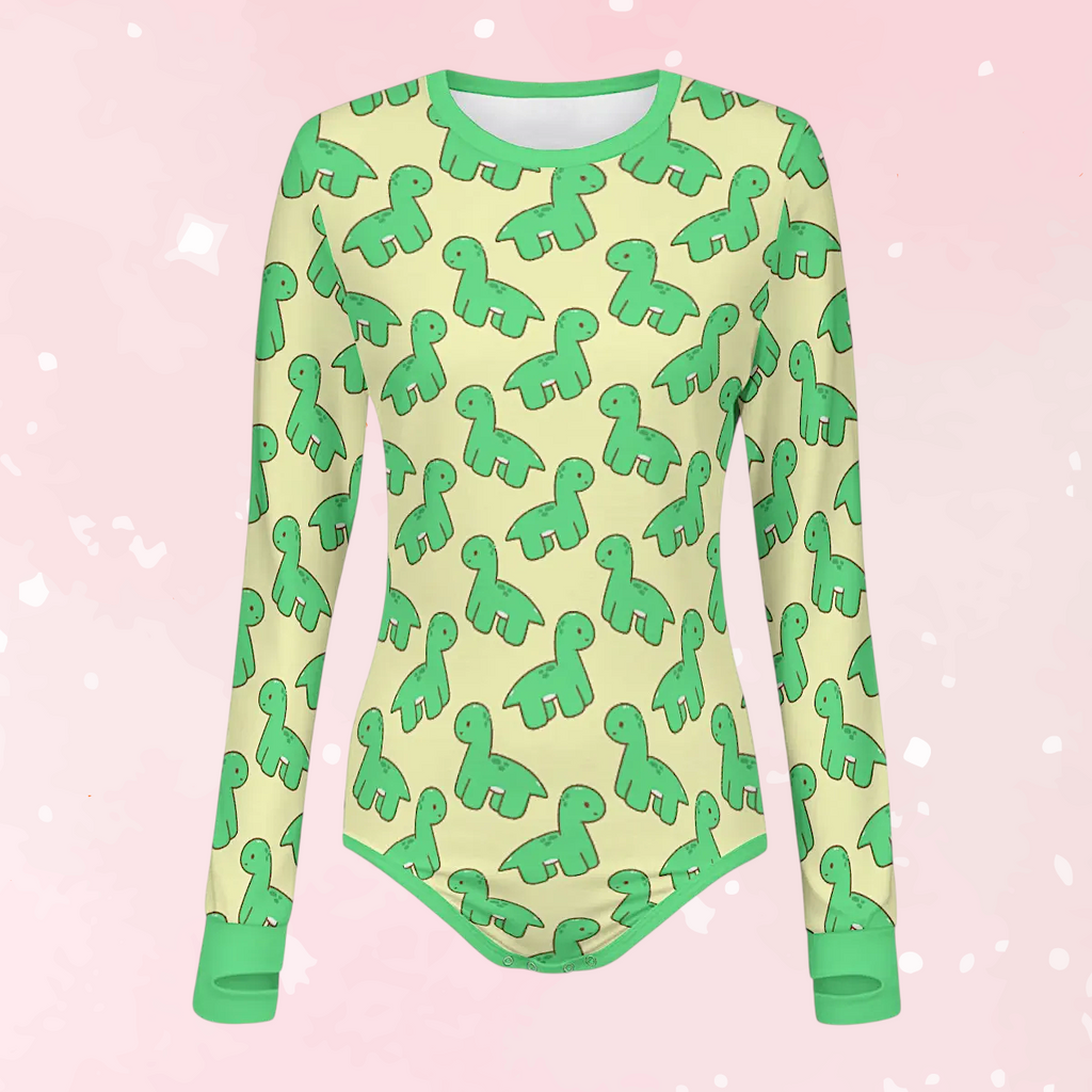 Kawaii Dinosaur Long Sleeve CuddleSuit