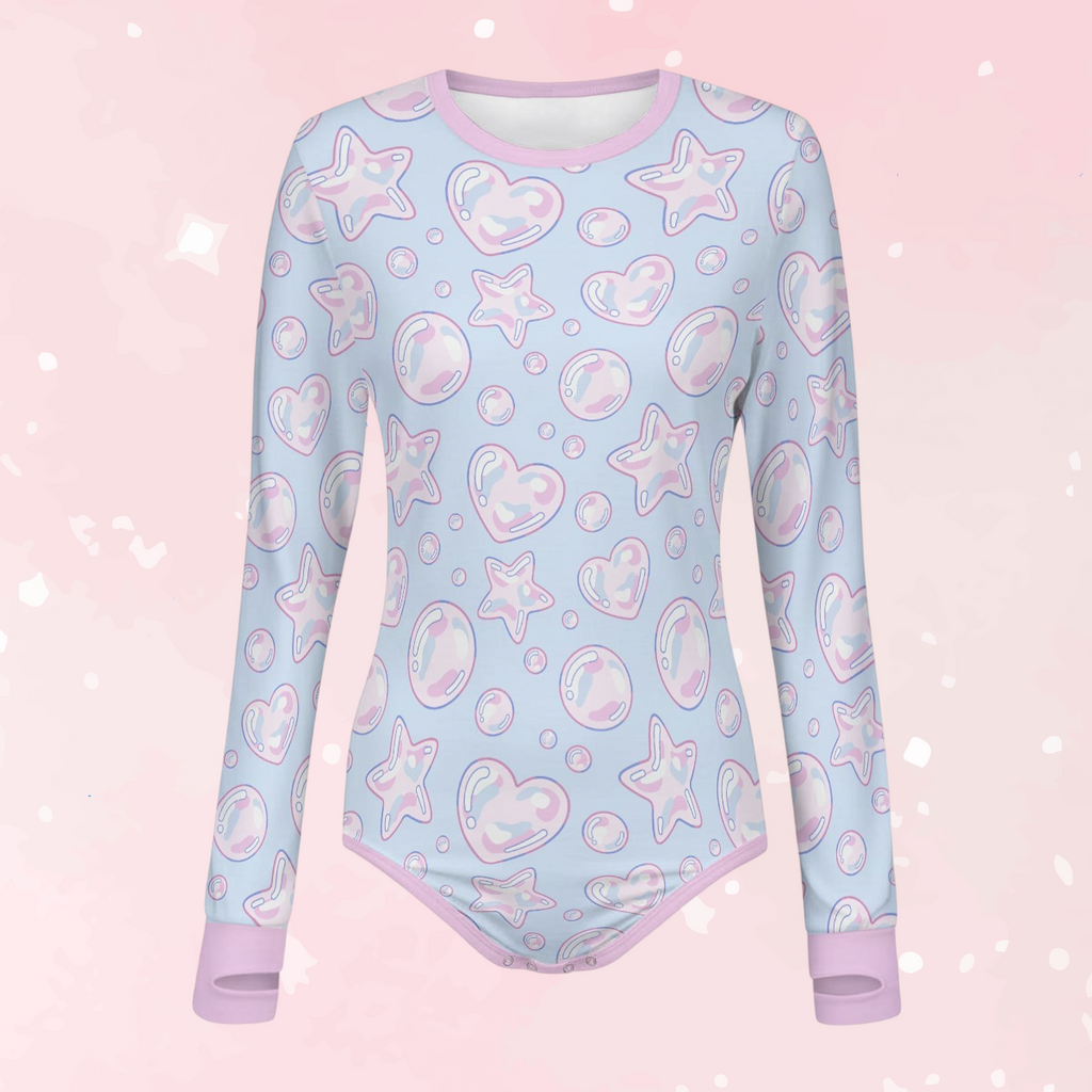Kawaii Bubbles Long Sleeve CuddleSuit