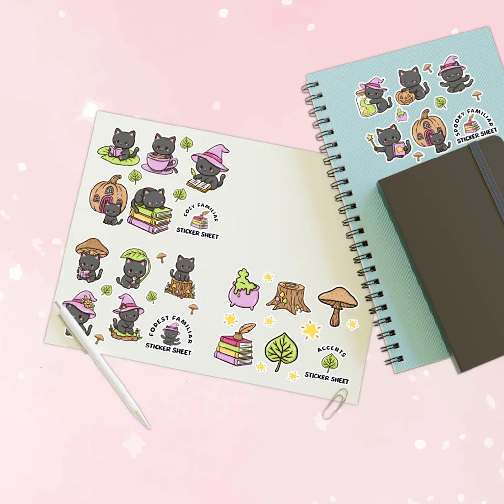 Kitty Cozy Familiar Sticker Sheet