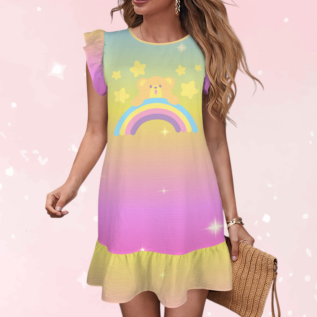 Rainbow Snuggle Ruffle Play Dress