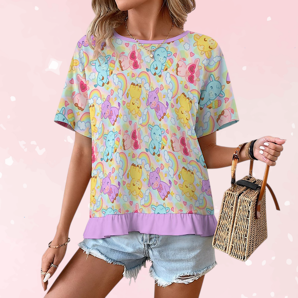 Rainbow Moobaby Ruffle Play Tee