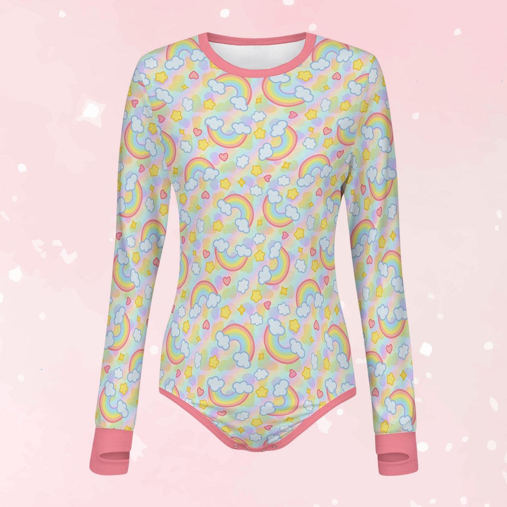 Pastel Rainbow Long Sleeve CuddleSuit