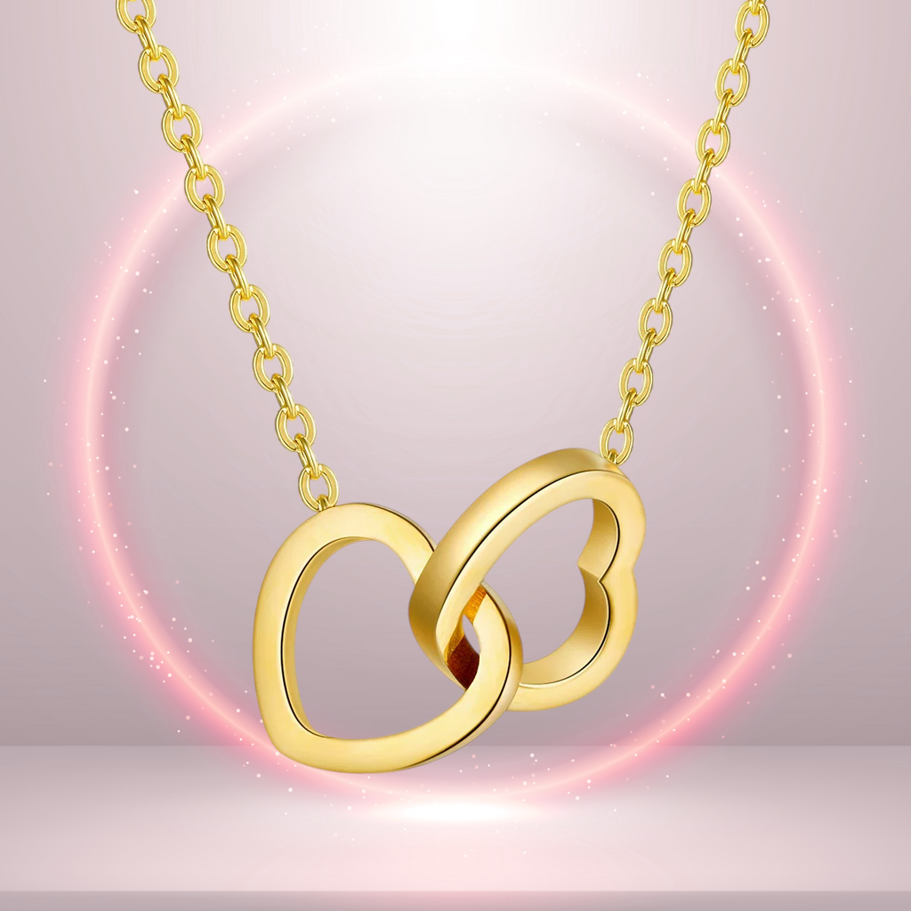 Loyal Titanium Steel Double Heart Day Collar