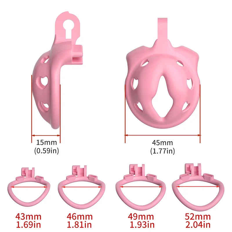 Adjustable Chastity Cage Set with Rings