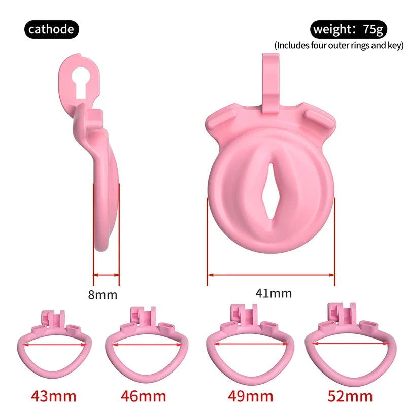 Adjustable Chastity Cage Set with Rings